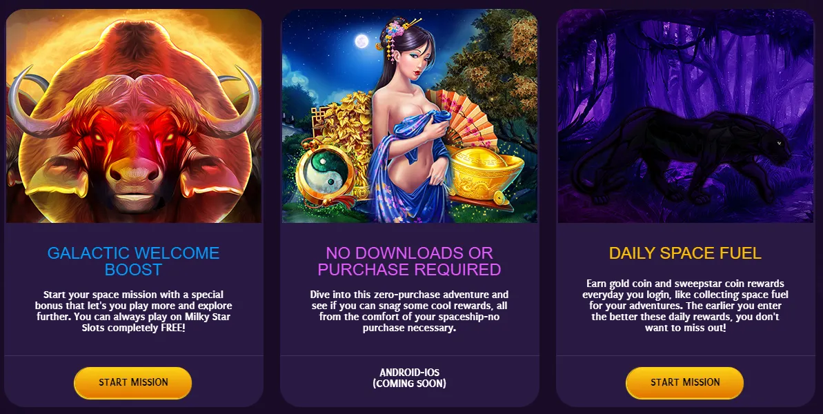 Welcome bonus - Milky Star Slots
