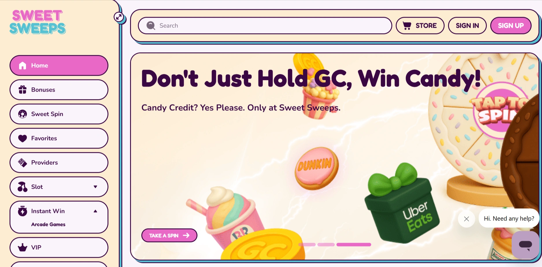 Sweet Sweeps Welcome