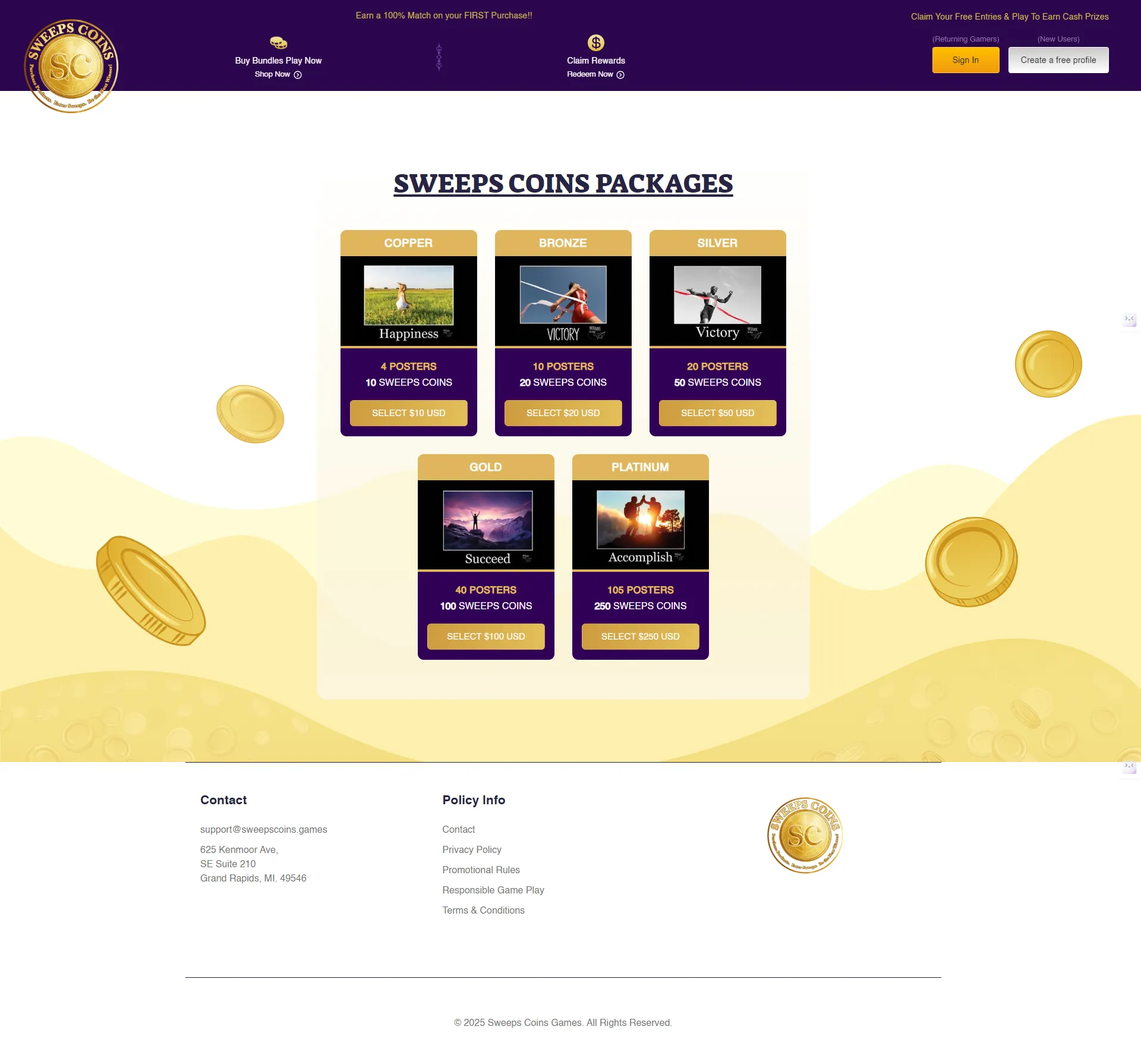 SweepsCoins Packages