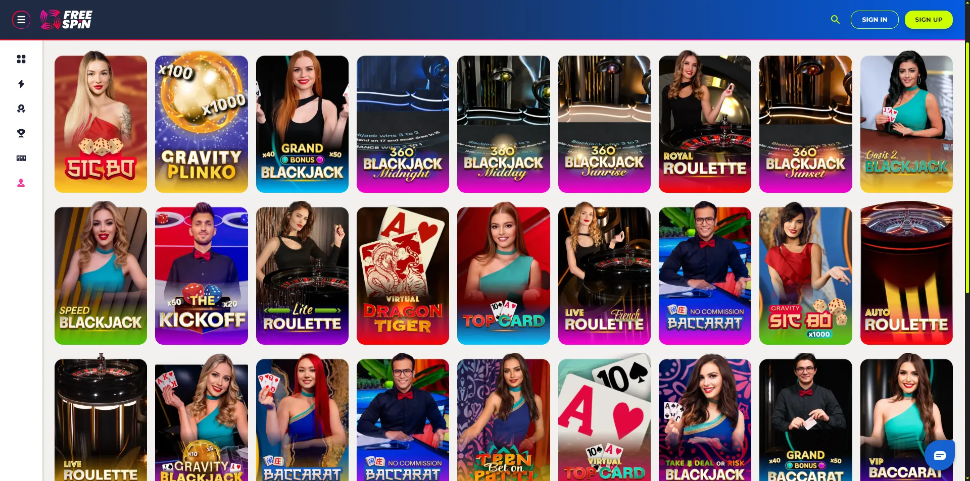 Live Dealer Games at Free Spin Sweepstakes Casino