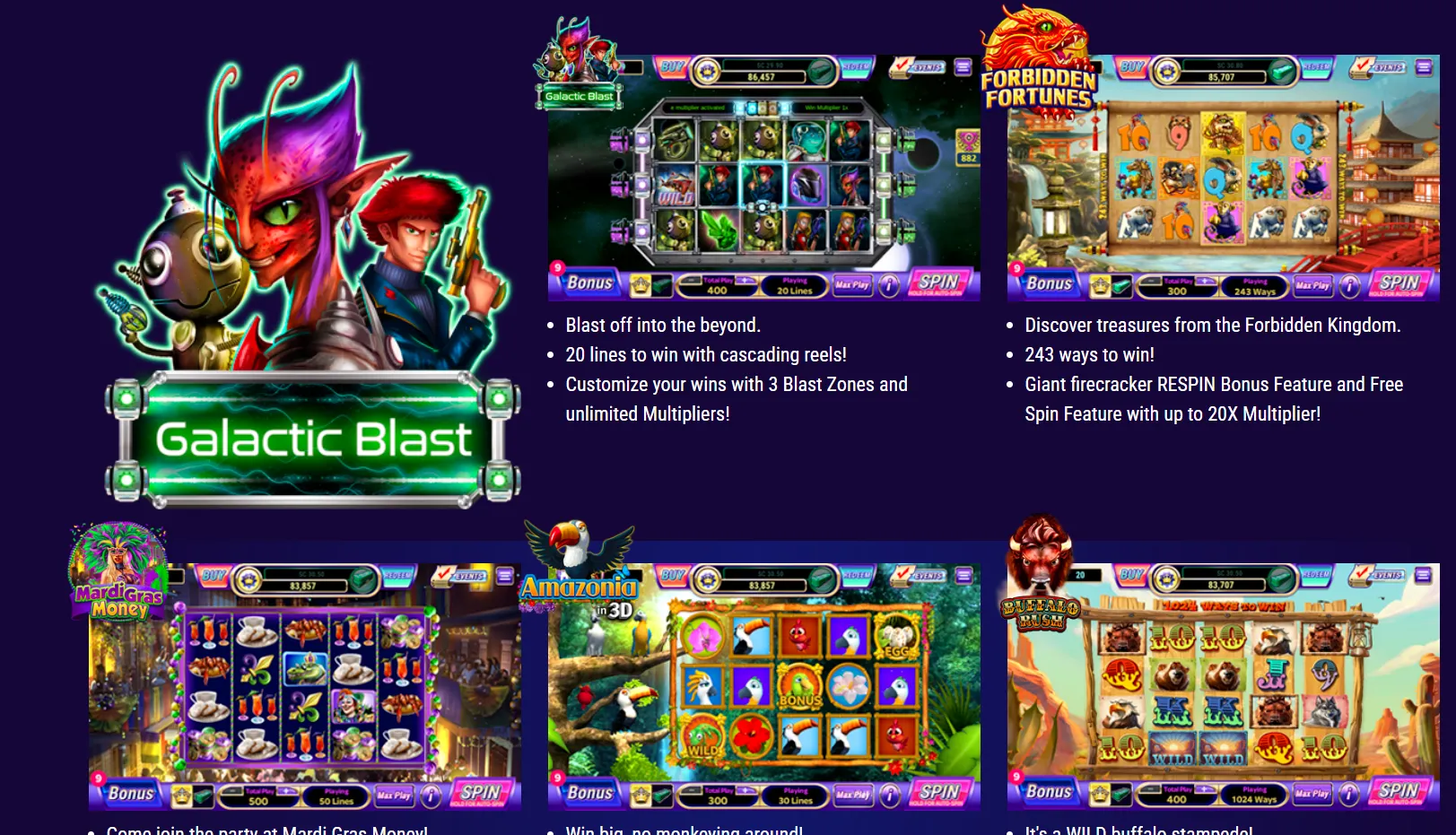 120+ slots at luckyland slots