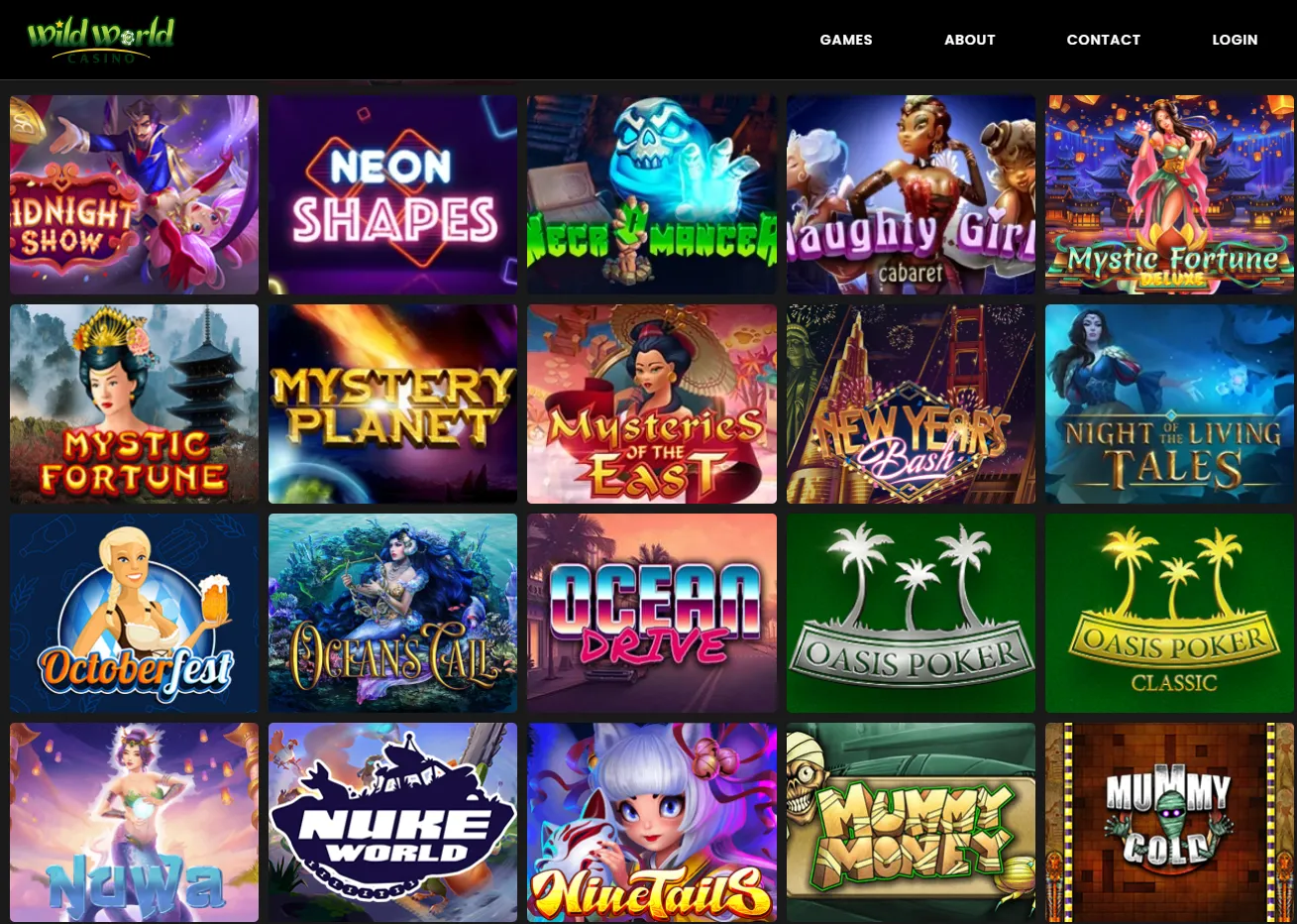 games to play at wild world casino